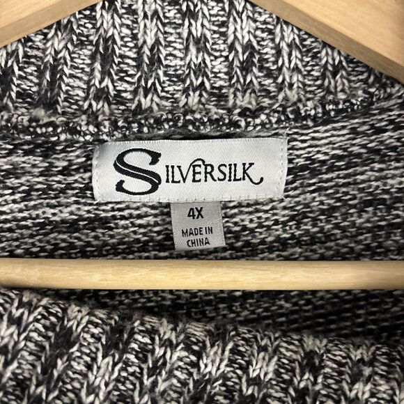 Mens Silversilk Cowl Neck Sweater 100% Microfiber Mens Big 4X Gray - Picture 5 of 8